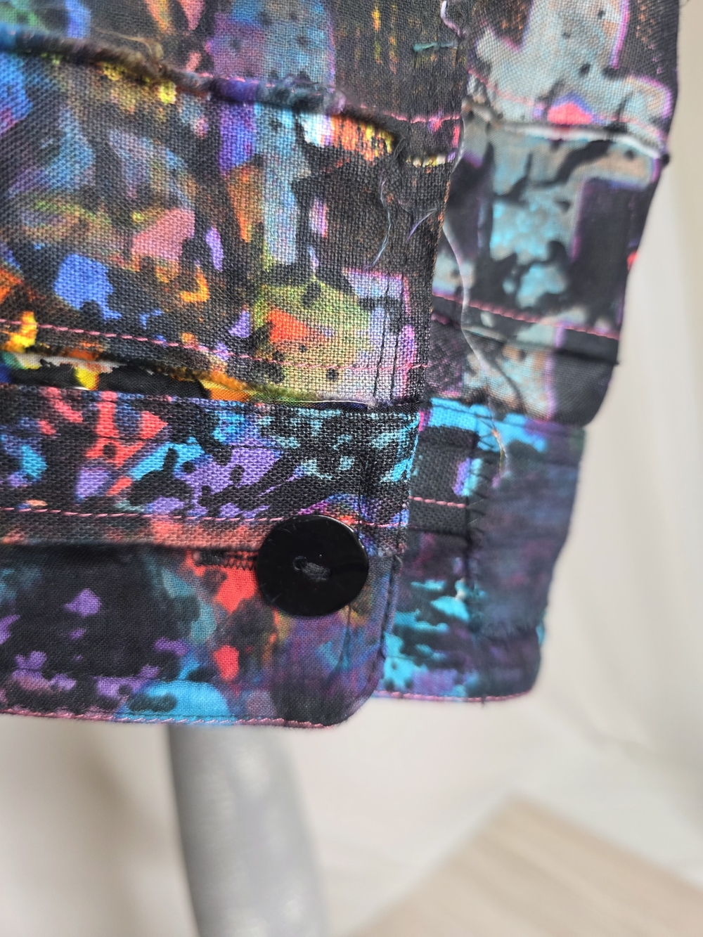 Chico's VINTAGE Black Neon Abstract Patchwork Jacket. Rare Find - Picture 4 of 8